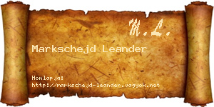 Markschejd Leander névjegykártya